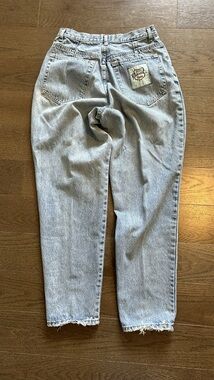 Vintage 90s Request High Rise Tapered Mom Jeans Tag 34 Wash Blue 13” Rise